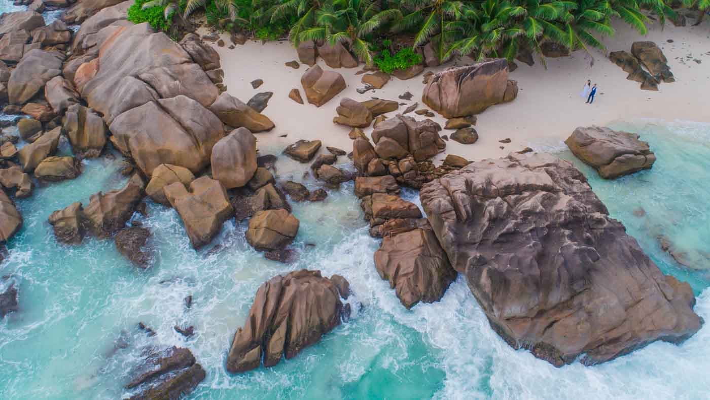 Wedding photographer Seychelles aerial